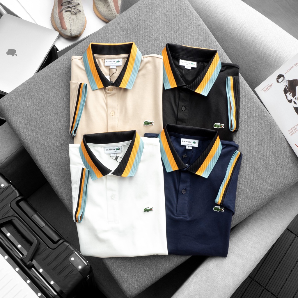 Aó polo nam cao cấp LCST cổ phối 2 khuy,Form Slimfit,vải COTTON khô co dãn 4 chiều,thấm hút mồ hôi,Hàng VNXK