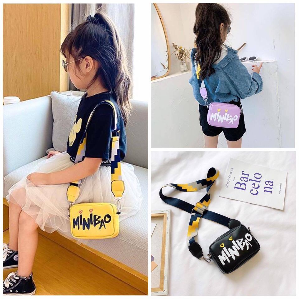 Túi chéo hộp Minibao- Có sẵn, ảnh thật, Túi cho bé gái, túi mini