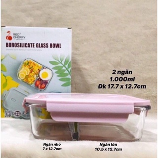 thố thủy tinh 2 ngăn 1000ml