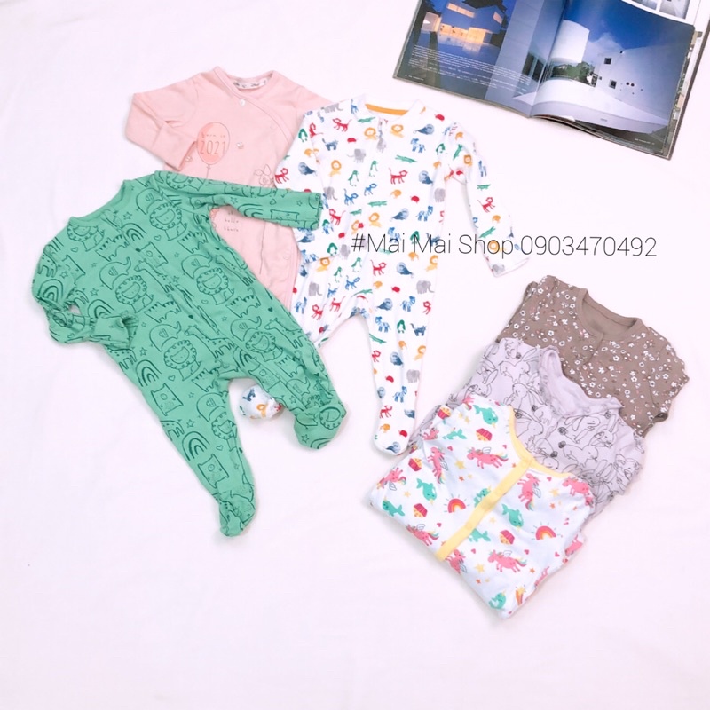 Set 3 body liền thân cotton xuất dư cho bé màu ngẫu nhiên