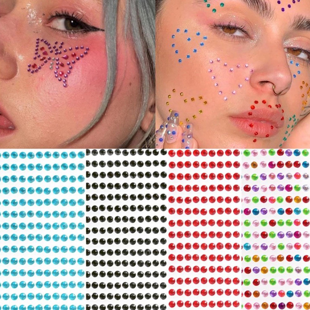 Miếng dán 437 hạt đá trang trí mặt/ mắt/ cơ thể 3d chuyên nghiệp DIY