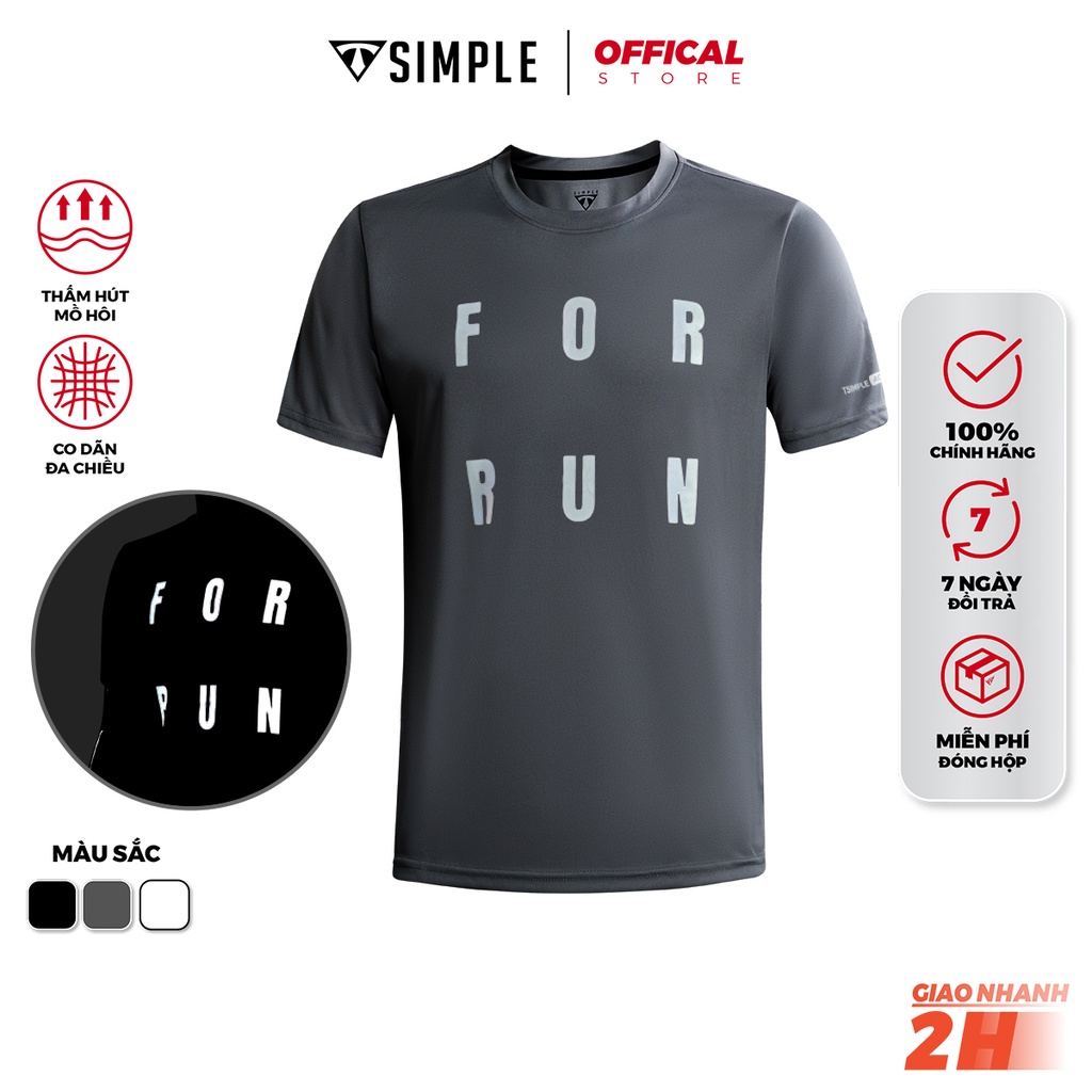 Áo Thể Thao Nam TSIMPLE cổ tròn tay ngắn tập gym vải thun lạnh thoáng mát co giãn chuẩn form For Run MSSAHP3 | BigBuy360 - bigbuy360.vn