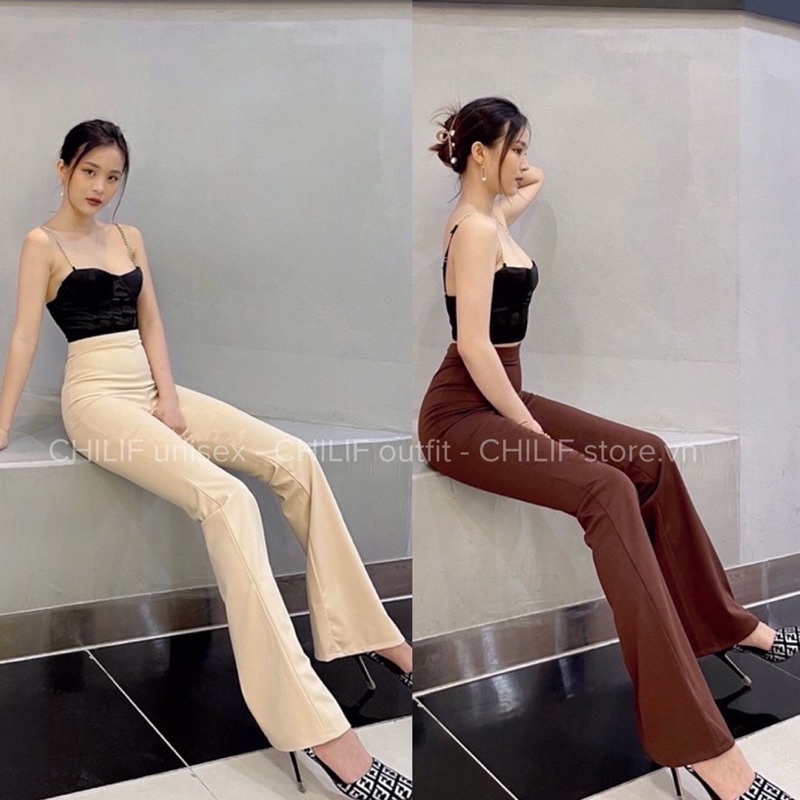Quần Tây ống loe dáng dài /chất xịn siêu tôn dáng đỉnh, chất tuyết mưa cực mịn đẹp form chuẩn [Hình + Video 100% Chilif]