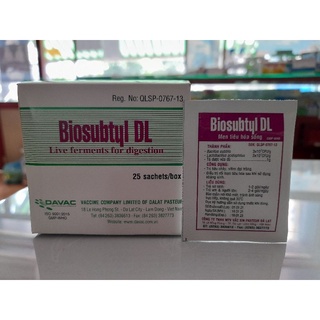 BIOSUBTYL DL_Men tiêu hóa sống,bổ sung vi khuẩn có lợi cho đường ruột.Hộp 25 gói
