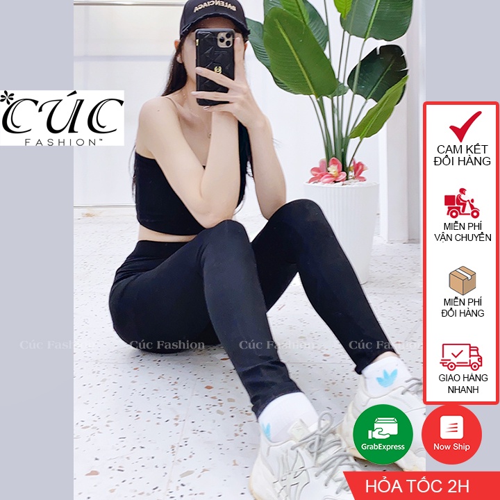 Quần legging dài nữ Cúc Fashion vải thun cao cấp giữ nhiệt leggin thun cạp cao ôm bó vải dày dặn bigsize QL08 | BigBuy360 - bigbuy360.vn