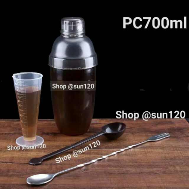 Bộ 4 dụng cụ định lượng pha chế cocktail trà sữa shaker pc700ml