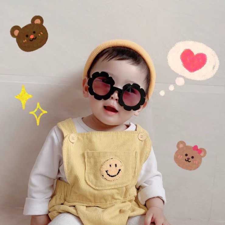 Kính cho bé - Kính mắt râm Hoa nhí cho bé trai bé gái từ 2-8 tuổi có chống tia UV kiểu dáng Hàn Quốc KHN01