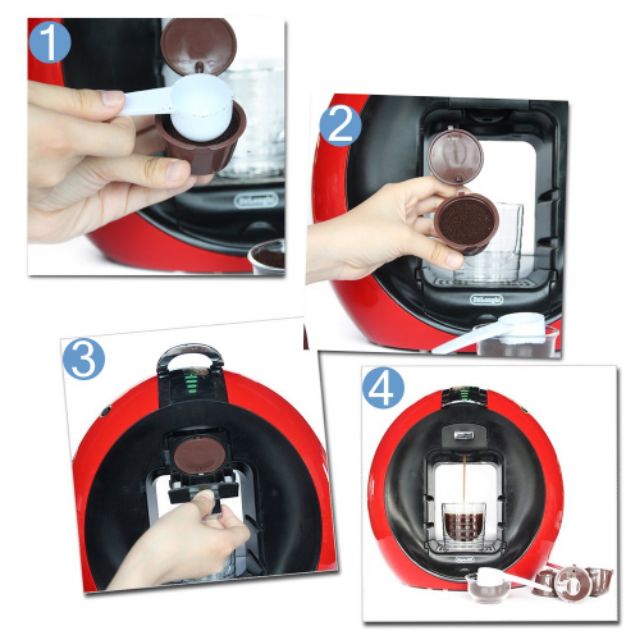 2 cốc nhựa có thể tái sử dụng dùng cho máy pha cà phê Dolce Gusto