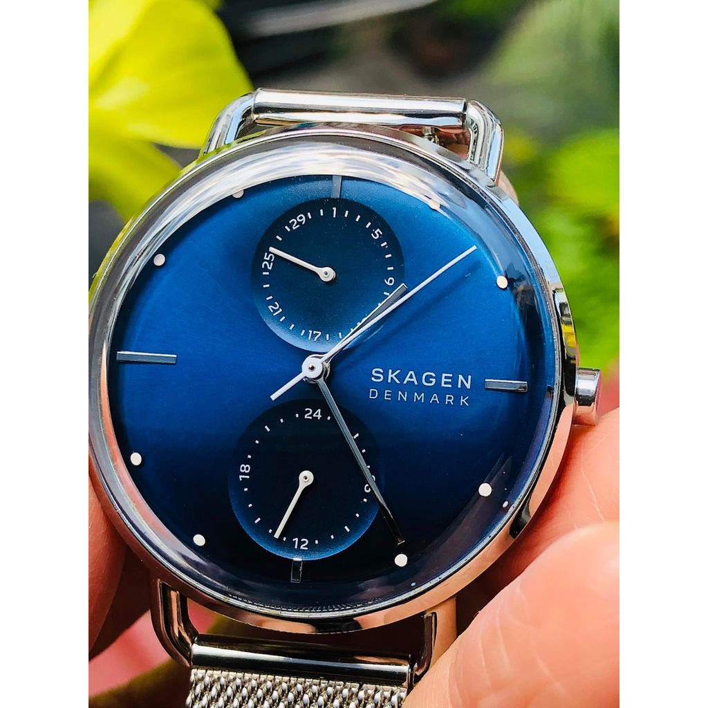 Đồng hồ nam hiệu Skagen chính hãng, dây thép không gỉ, full hộp