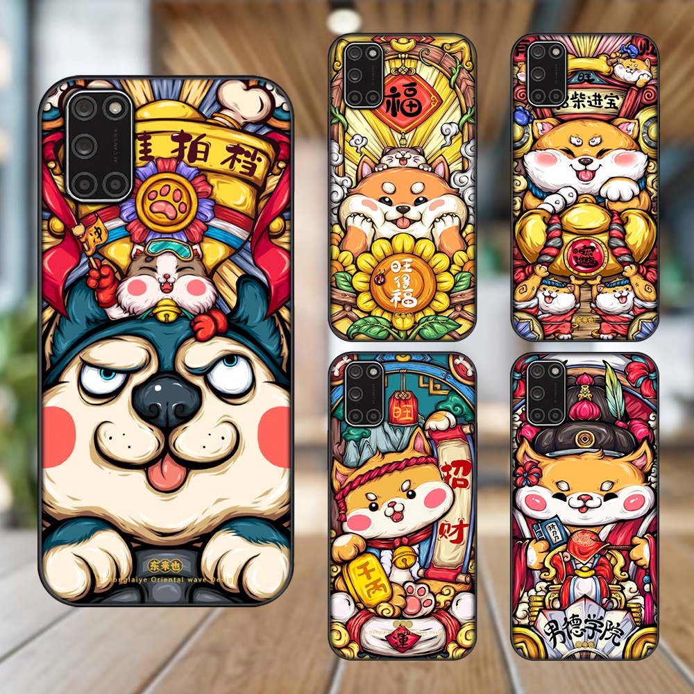 Ốp lưng Oppo A52, A92 viền đen in hình Chó dễ thương