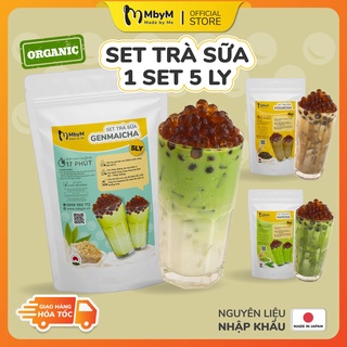 Set Trà sữa 5 ly trà sữa tự pha tại nhà 17 phút vị trà xanh Nhật Bản, nguyên liệu nhập khẩu Quốc Tế - MbyM