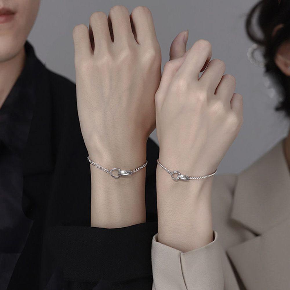 Vòng Tay Cặp Đôi Kết Nối Nhẫn AUGUSTINA Thời Trang Thích Hợp Làm Quà Valentine