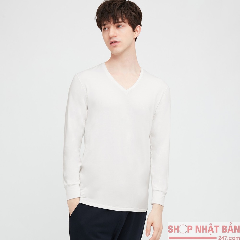 Áo giữ nhiệt nam extra warm Heattech Uni.Qlo nội địa Nhật Bản - cổ tim