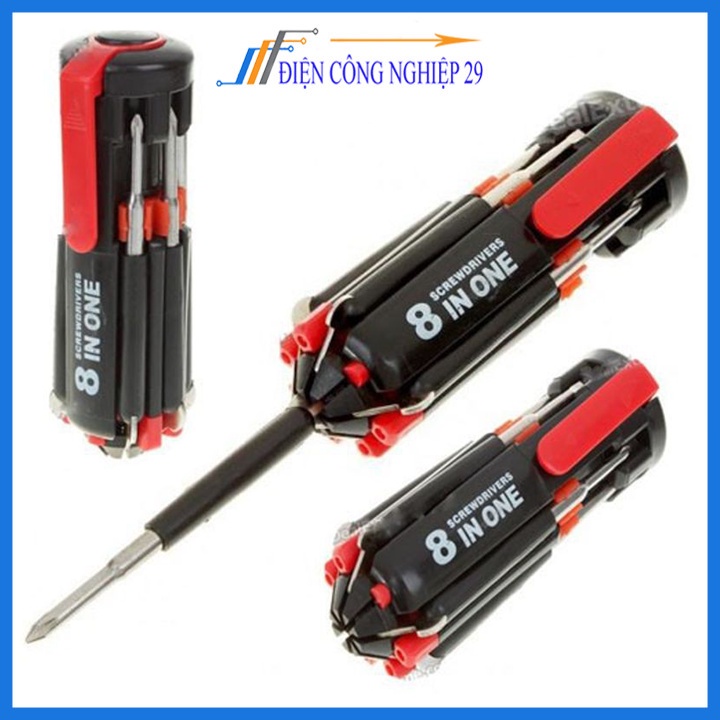 Bộ Tô Vít 8 Trong 1 Có Đèn Pin Chưa Bao Gồm Pin