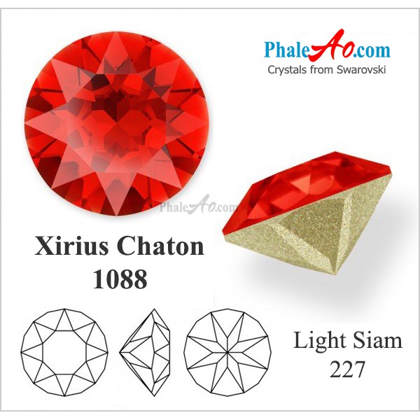 Bông tai nụ pha lê swarovski xirius chaton 1088, size hạt 6 - 8mm sang trọng như kim cương - Stud Earrings