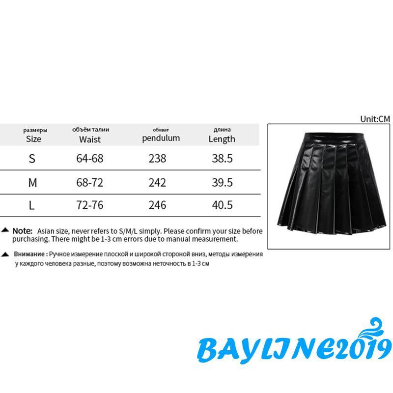 Chân váy da xếp ly lưng cao màu trơn khóa kéo thời trang xuân thu cho nữ