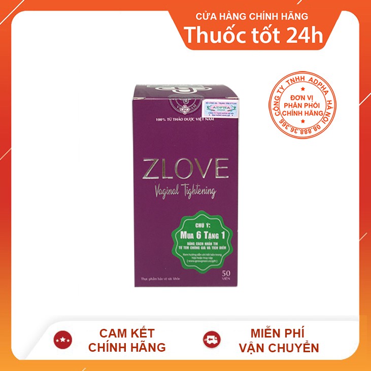 [Mã 66FMCGSALE hoàn 8% xu đơn 500K] (Tặng Lactacid) Viên uống se khít vùng kín ZLOVE