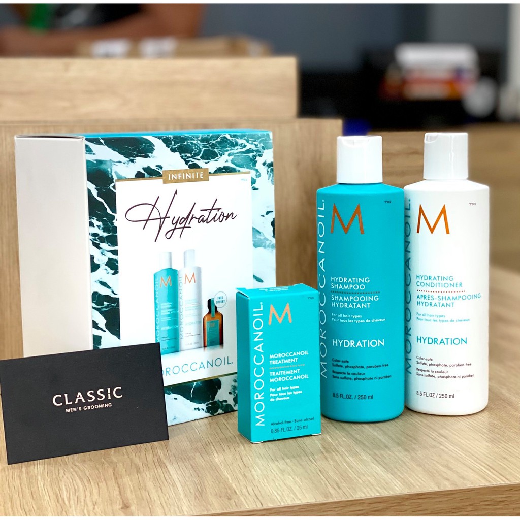 Gift Set Dầu Gội &amp; Xả Siêu Mượt Moroccanoil Hydrating 250ml + Tặng tinh dầu 25ml