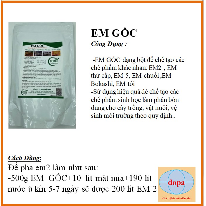 CHẾ PHẨM SINH HỌC MEN VI SINH EM GỐC DẠNG BỘT MỚI ĐẬM ĐẶC  DOPA.COM.VN