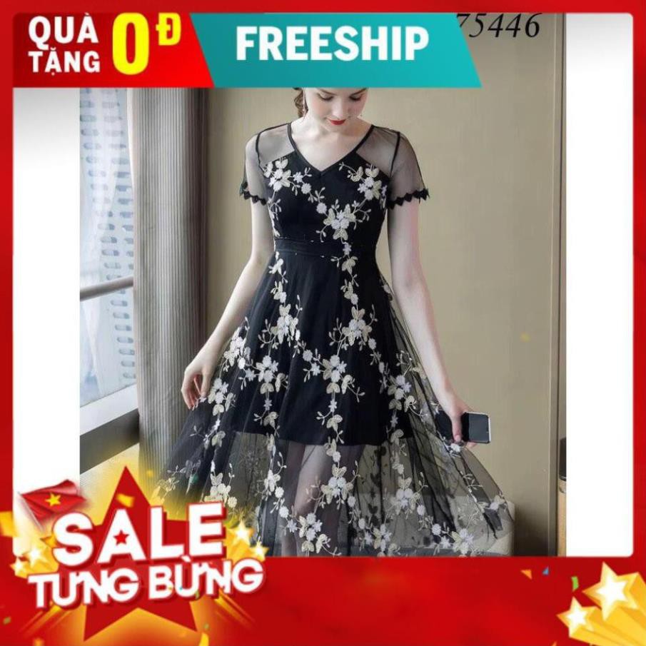 ĐẦM XÒE HỌA TIẾT TRẺ TRUNG THANH LỊCH ĐỦ SIZE M L XL XLL - 75446