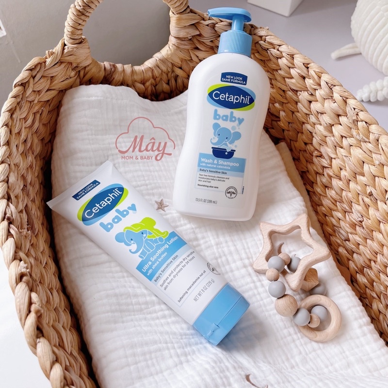 [Hàng Mỹ bay AIR]Bộ tắm gội và dưỡng ẩm Cetaphil dịu nhẹ cho bé từ sơ sinh