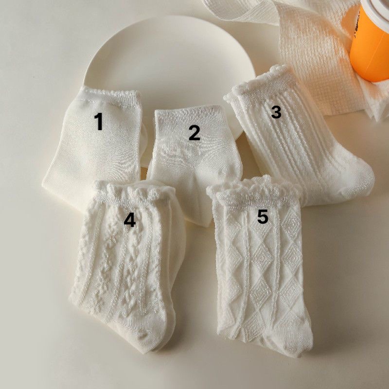 Tất cổ cao Vintage chất cotton co giãn phong cách Hàn Quốc