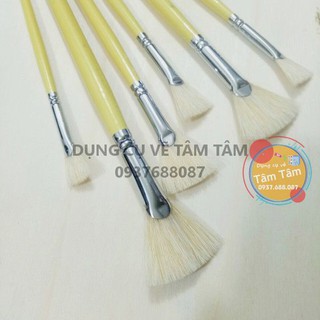 [ TÂM TÂM ]-Bộ cọ quạt 6 cây Sunway Basic thân vàng B203