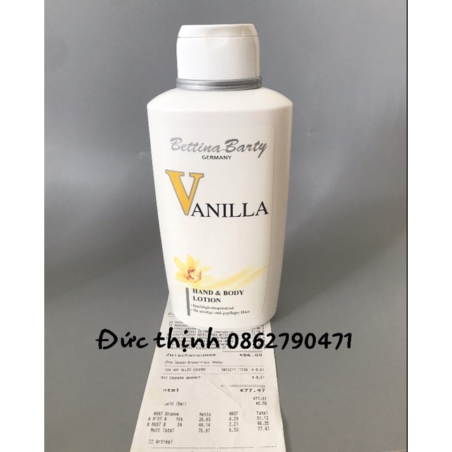 ( Bill Đức) Sữa tắm,dưỡng thể Bettina Barty - Musk/Vanilla, 500ml