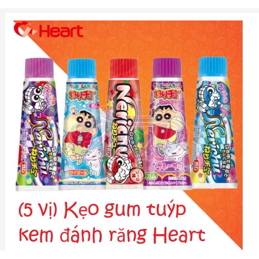 Kẹo gum tuýp kem đánh răng Heart 30gr đủ 8 vị Siêu Hot