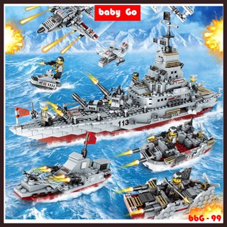 Bộ lego lắp ghép khối xây dựng tàu thủy, tàu sân bay cảnh sát Baby Go-99, trò chơi trẻ em hot nhất hè 2021