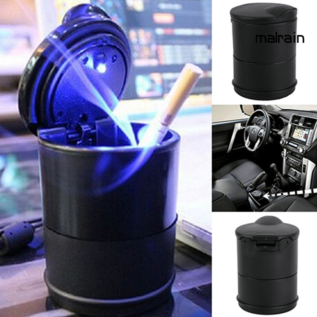 Gạt tàn thuốc lá hình trụ tích hợp đèn led sáng tạo tiện dụng