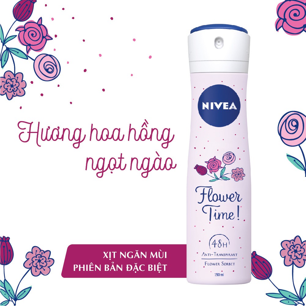 (Auth Thái) Xịt Thơm Hương Hoa Nivea Flower Time 150ml