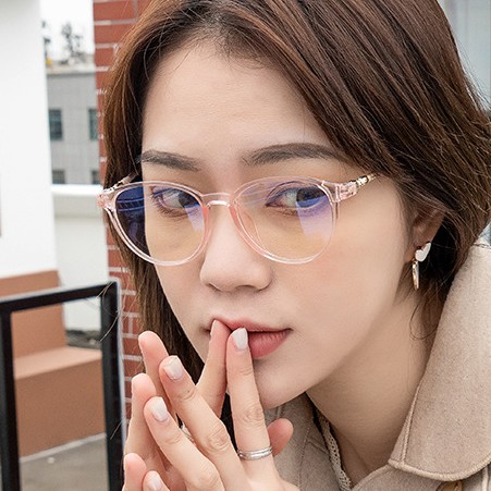 Mắt kính gọng tròn tròng trong suốt lọc tia xanh dương thiết kế cổ điển dành cho nam và nữ