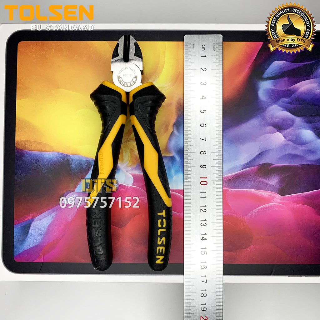 Kìm cắt công nghiệp TOLSEN 6 inch/ 160mm, thép CR-V cao cấp mạ Niken chống gỉ – Tiêu chuẩn xuất khẩu Châu Âu