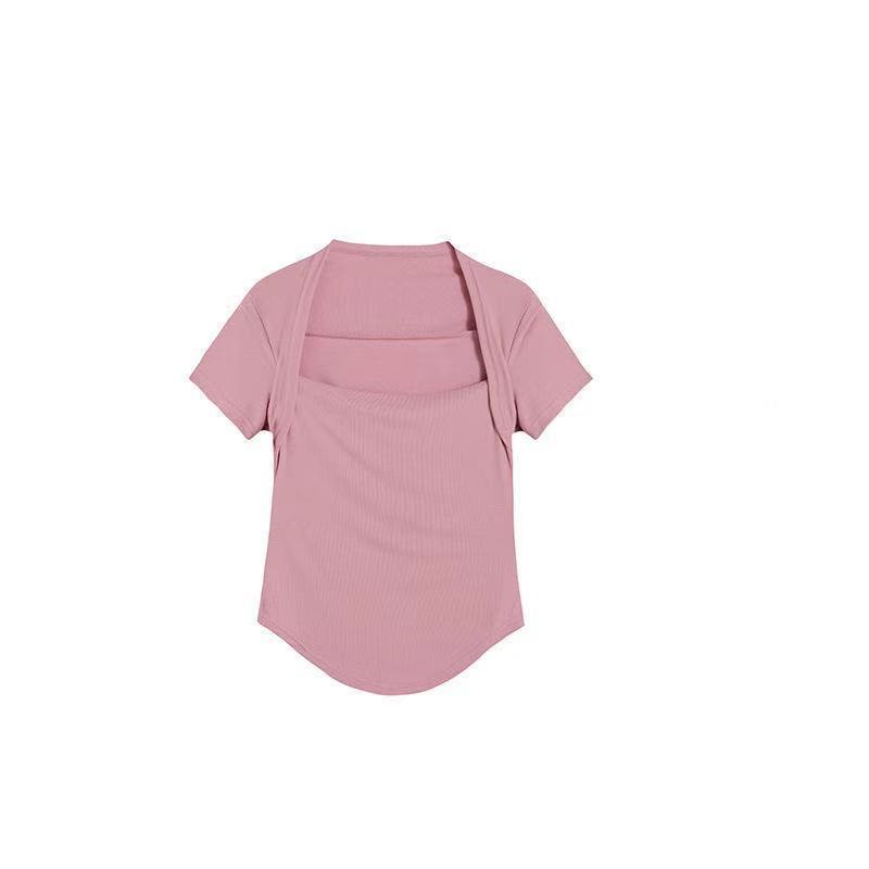 Áo thun COZOK tay ngắn cổ vuông ôm dáng thời trang cho nữ