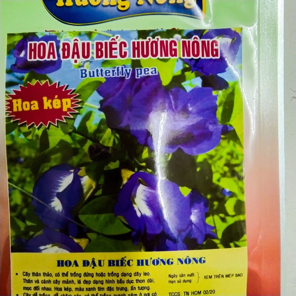 HẠT HOA ĐẬU BIẾC BUTTERFLY PEA CÁNH KÉP 20 HẠT