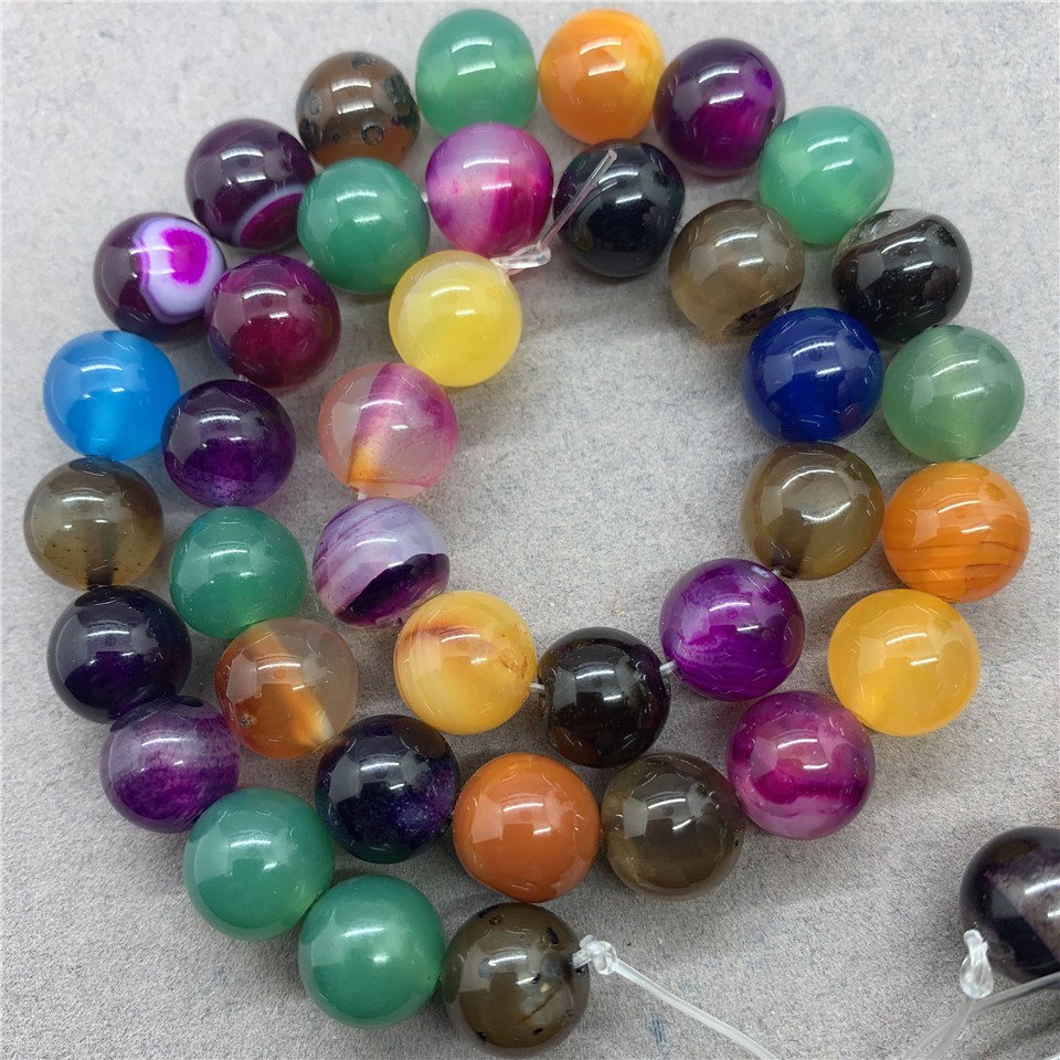 Chuỗi Hạt Đá Mã Não Nhiều Màu 4-12mm Tự Nhiên Dùng Làm Vòng Tay diy