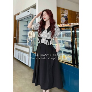 Set cv đen áo caro 14163