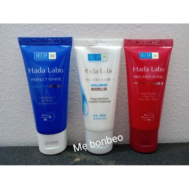 Sữa rửa mặt Hada Labo 20g/25g( xanh-đỏ-trắng)