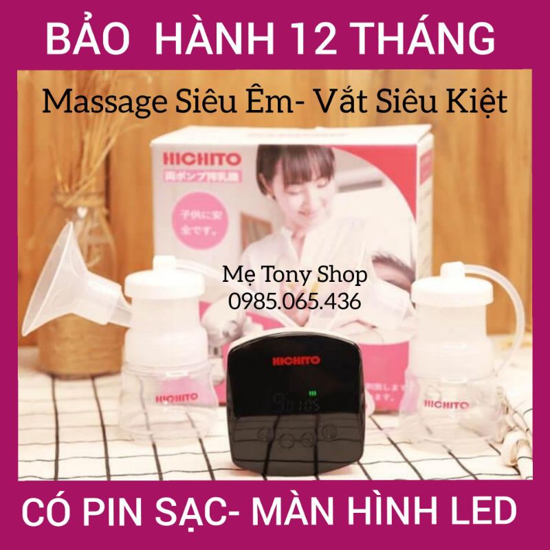 [GIAO LIỀN] Combo Máy Hút Sữa Điện Đôi HICHITO Nhật Bản Chính Hãng (Mát xa Êm- Hút Mạnh)