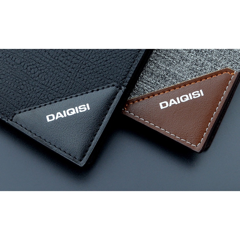 Ví Da Nam Bỏ Túi DAIQISI dập nổi Cao Cấp, Kiểu Dáng Nam Tính Mạnh Mẽ phong cách hàn quốc