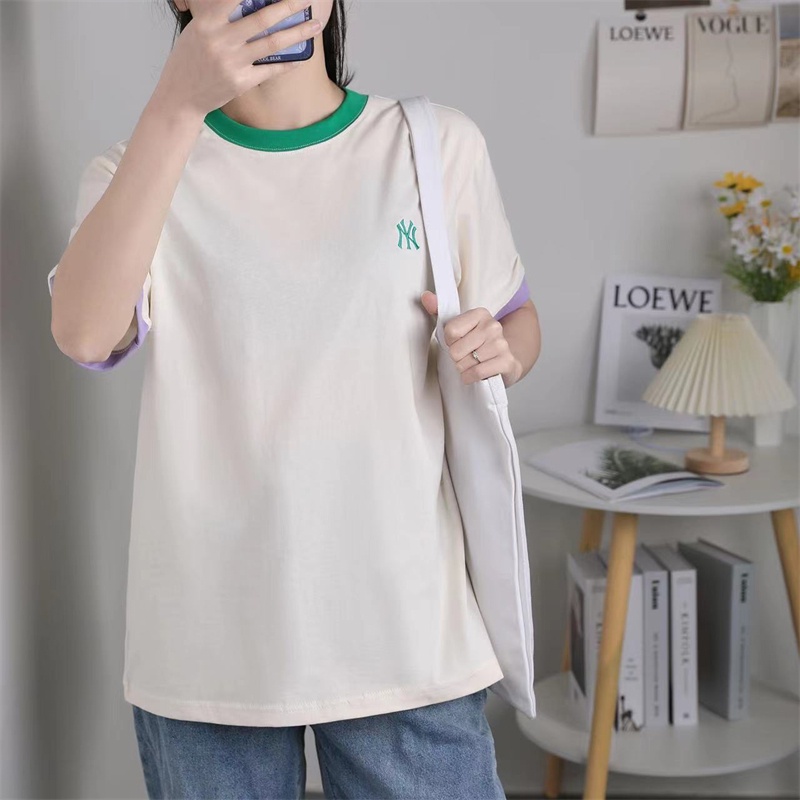 Áo Thun Thể Thao Họa Tiết Thêu logo MLB NY Cao Cấp Cho Nam Nữ