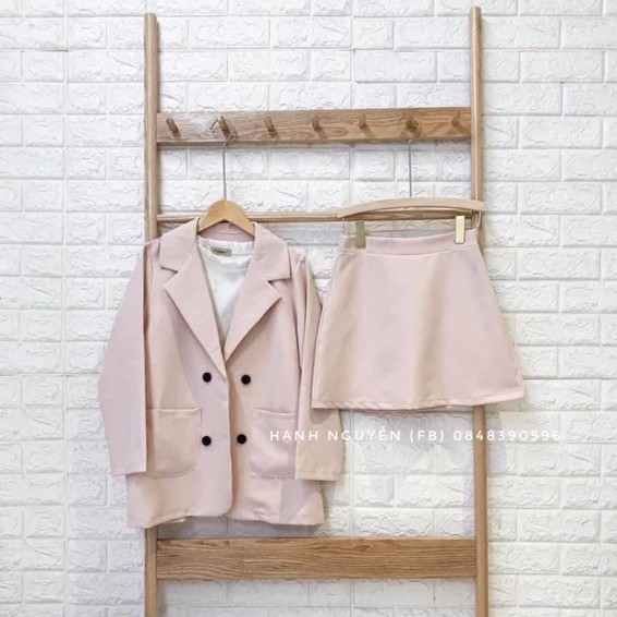 Set bộ blazer trơn và chân váy cực trẻ trung có ảnh và video quay thật - Xưởng may hạnh hồng | BigBuy360 - bigbuy360.vn