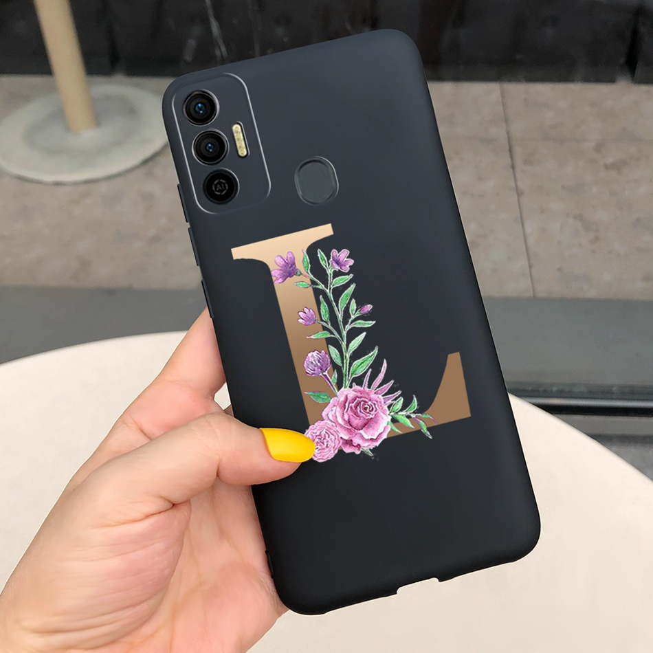 Ốp Điện Thoại Silicon TPU Mềm Đen Hình Chữ Thời Trang Cho Tecno Spark 7T 7 Spark7T Spark7 KF6 KF6p