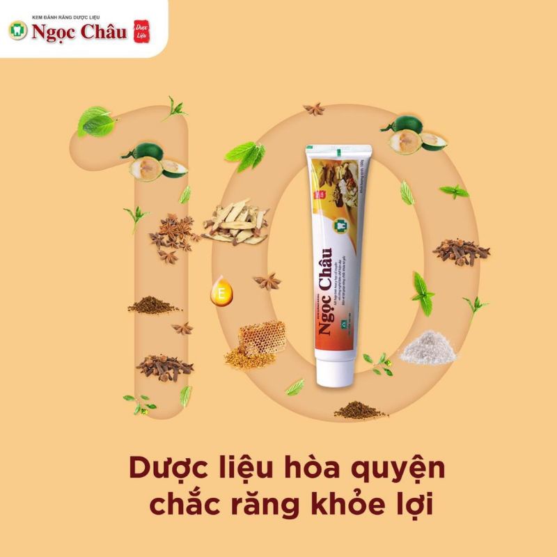 KEM ĐÁNH RĂNG DƯỢC LIỆU NGỌC CHÂU TRUYỀN THỐNG, TRẮNG SÁNG TUÝP 100ML/170ML.