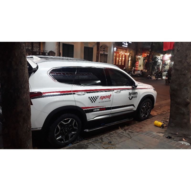 Hình thật) tem thể thao decal dán xe Santafe