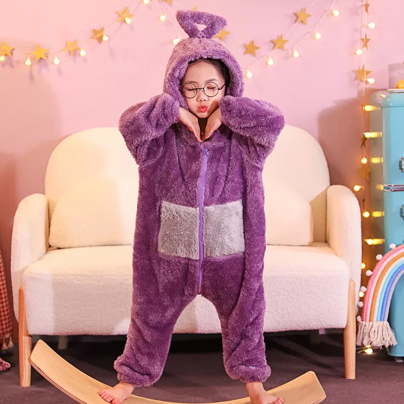 Bộ Đồ Ngủ Liền Thân Hóa Trang Teletubbies Dipsy PO Lala Tinky Winky Halloween Cho Bé