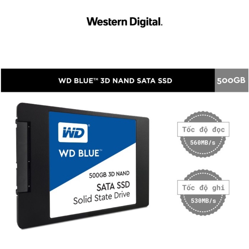 [Mã 255ELSALE giảm 7% đơn 300K] Ổ Cứng SSD WD Blue 3D NAND 500GB WD WDS500G2B0A (2.5 inch) - Hàng Chính Hãng | WebRaoVat - webraovat.net.vn