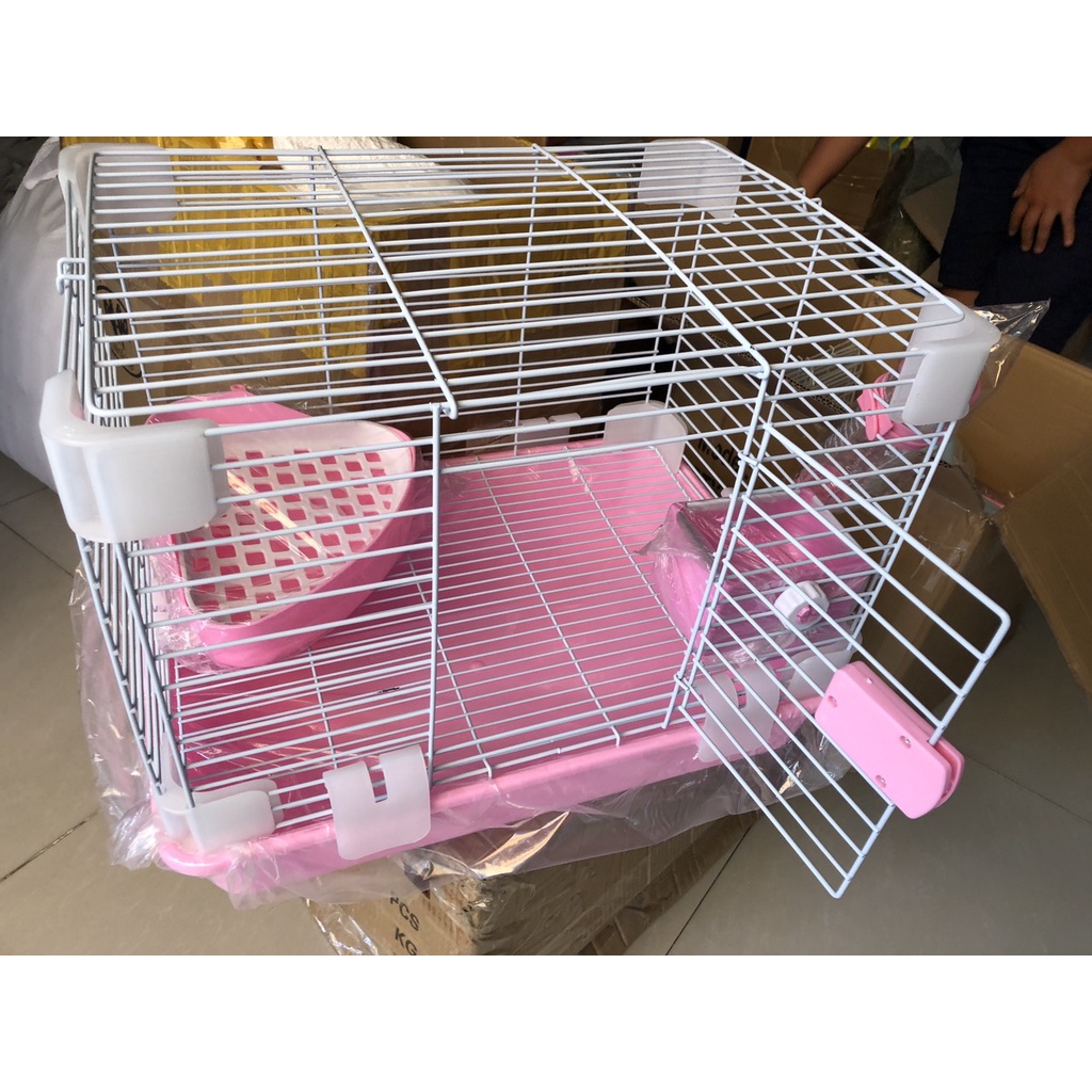 Lồng sắt sơn tĩnh điện full phụ kiện y hình cho thỏ bọ