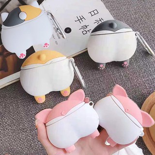 Vỏ Đựng Bảo Vệ Hộp Sạc Tai Nghe Airpods Hình Chú Chó Corgi 3d Ngộ Nghĩnh